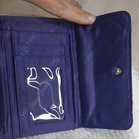 Vera Bradley Batil Leaves..Floral Purple Women's Wallet - Picture 6 of 7